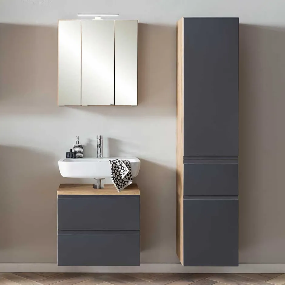 Badmöbel Sets*Pharao24 3-teiliges Badezimmer Set Fregato