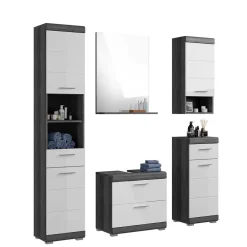 Pharao24 5-teiliges Badezimmermöbel Set Hayoran> Badmöbel Sets