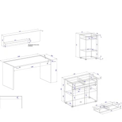 Pharao24 4-teiliges Büromöbel Set Rascian><noscript><img width=