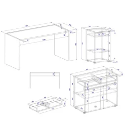 Pharao24 3-teiliges Büromöbelset Rascian><noscript><img width=