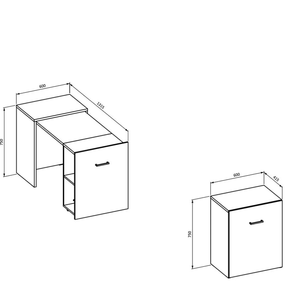 Schreibtische*Pharao24 Tiny House Schreibtisch Dritos