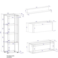Moderne Wohnwände|Wohnwand 250 Cm*Pharao24 Tiny Office Möbel Rascian