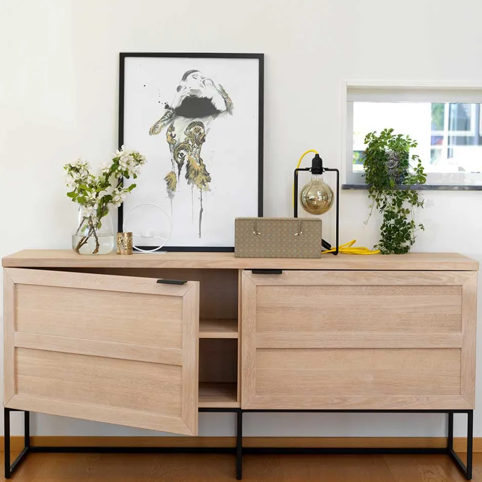 Pharao24 Türen Sideboard Ianca> Massivholzmöbel|Küchenkommode