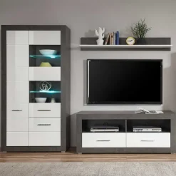 Moderne Wohnwände|Wohnwand 250 Cm*Pharao24 TV Anbauwand Jains