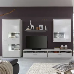 Moderne Wohnwände|Wohnwand 350 Cm*Pharao24 TV Anbauwand Lefaria