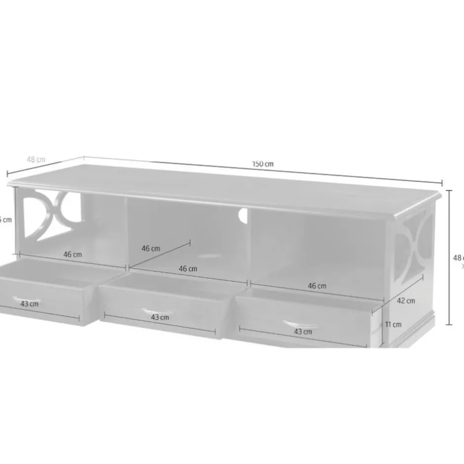 Fernsehkommoden|Massivholz Tv Möbel*Pharao24 TV Kommode Satyno