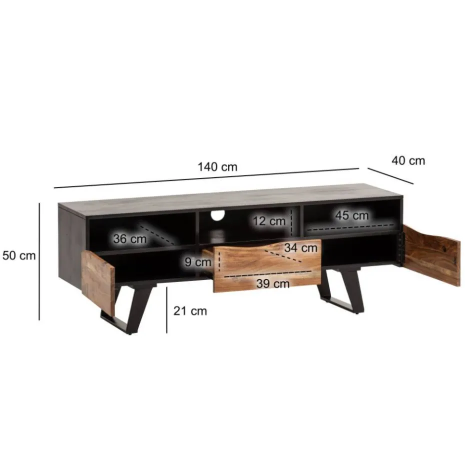 Pharao24 TV Lowboard Calbilan> Massivholz Tv Möbel