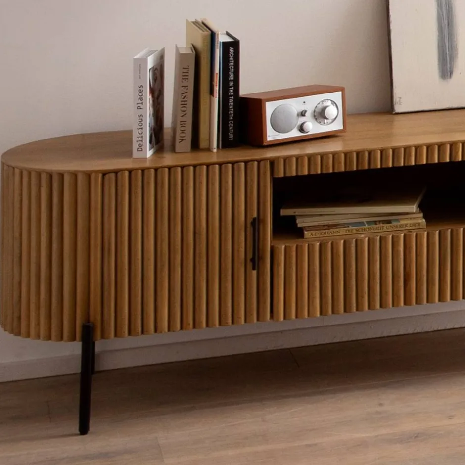 Pharao24 TV Lowboard Driften> Massivholz Tv Möbel