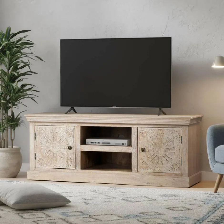 Massivholz Tv Möbel*Pharao24 TV Lowboard Netty