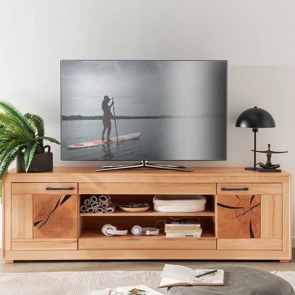 Pharao24 TV Lowboard Olmedo> Massivholz Tv Möbel|Fernsehtische