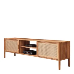 Massivholz Tv Möbel*Pharao24 TV Möbel mit Rattan Türen Artjes