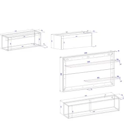 Moderne Wohnwände|Wohnwand 350 Cm*Pharao24 TV und Home Office Wohnwand Uzniana