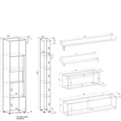 Wohnwand 300 Cm|Moderne Wohnwände*Pharao24 TV Wohnwand mit Schreibtisch Rascian