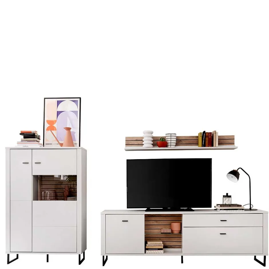 Pharao24 TV Wohnwand Polar> Moderne Wohnwände|Wohnwand 300 Cm