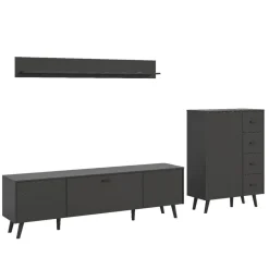 Moderne Wohnwände|Wohnwand 250 Cm*Pharao24 TV Wohnwand Ratisca