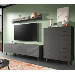 Moderne Wohnwände|Wohnwand 250 Cm*Pharao24 TV Wohnwand Ratisca