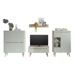 Wohnwand 300 Cm*Pharao24 TV Wohnwand Skandi Stil Casmas