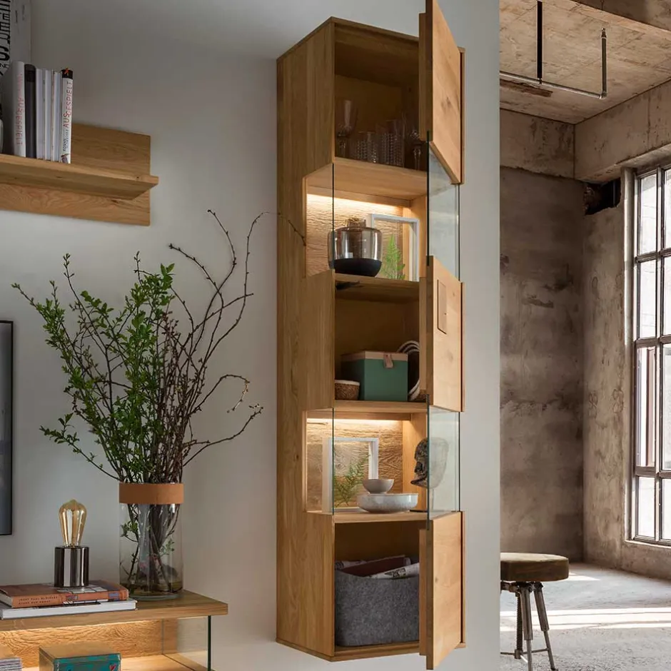 Moderne Wohnwände|Massivholz Wohnwände*Pharao24 TV Wohnwand Wildeiche Onitos