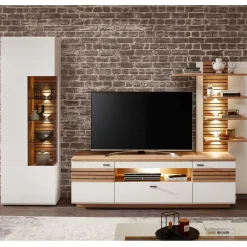 Pharao24 TV Wohnwand zweifarbig Luzie> Moderne Wohnwände|Wohnwand 300 Cm