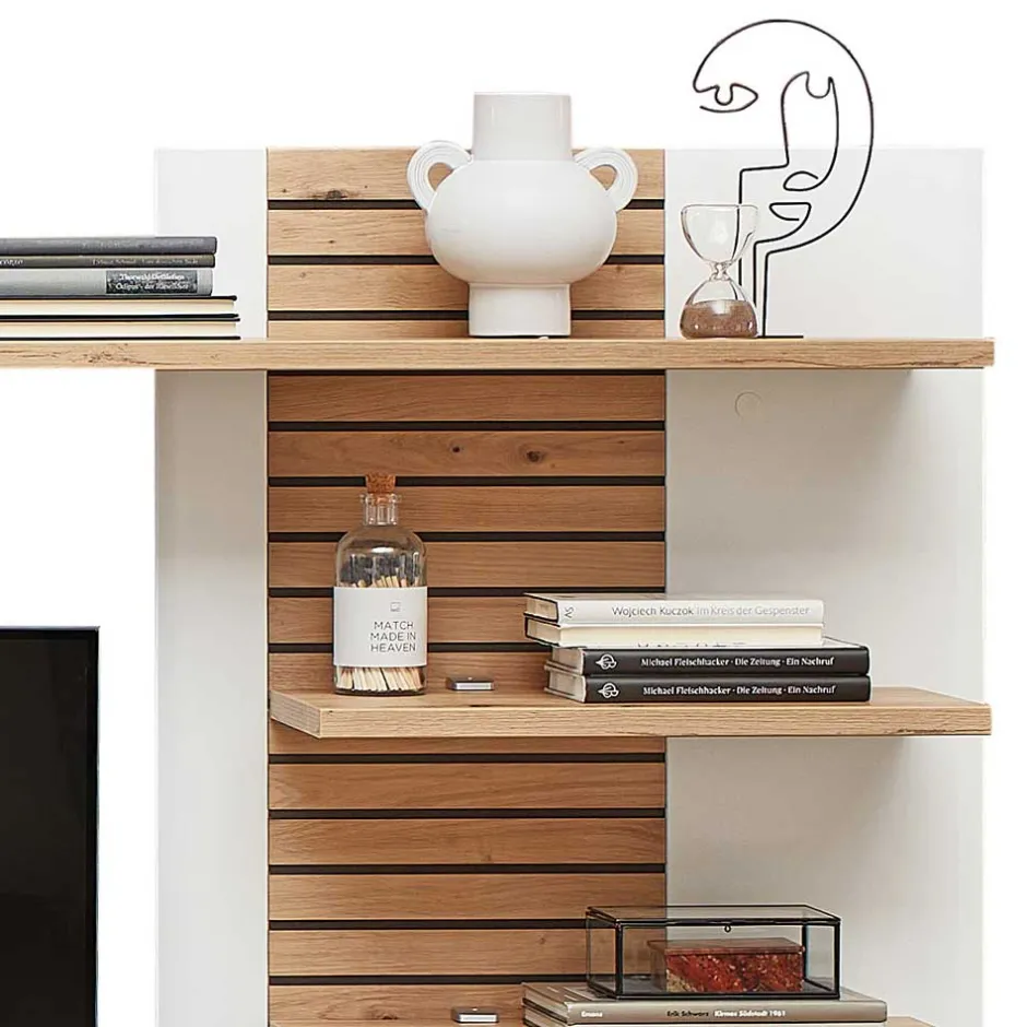 Pharao24 TV Wohnwand zweifarbig Luzie> Moderne Wohnwände|Wohnwand 300 Cm