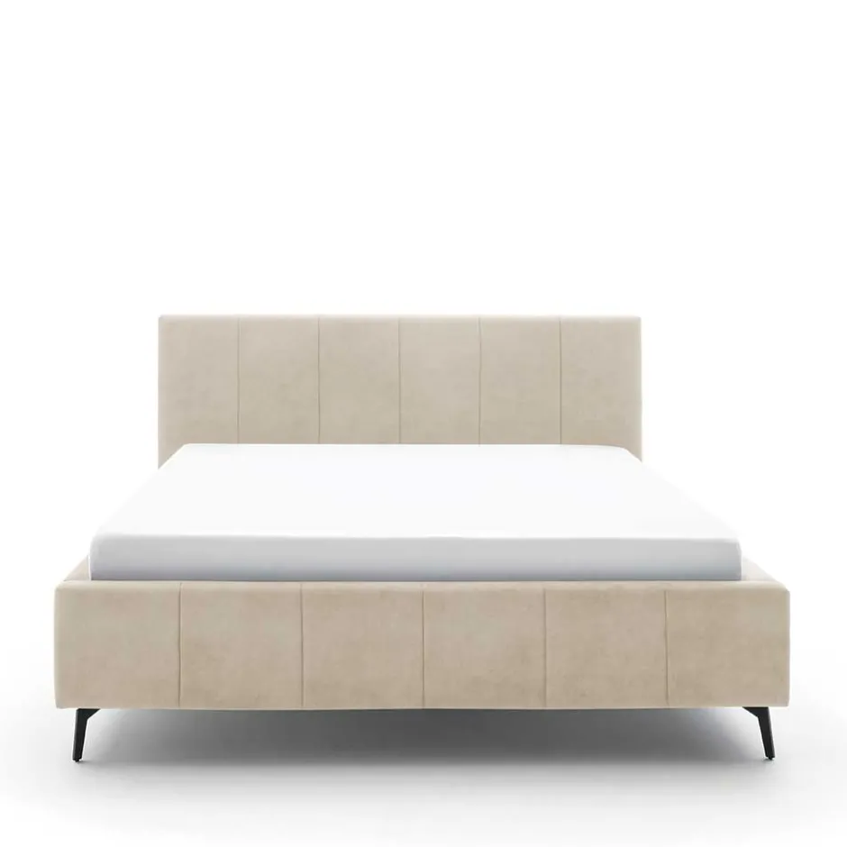 Pharao24 Velours Polsterbett Beige Sonna> Doppelbetten|Funktionsbetten