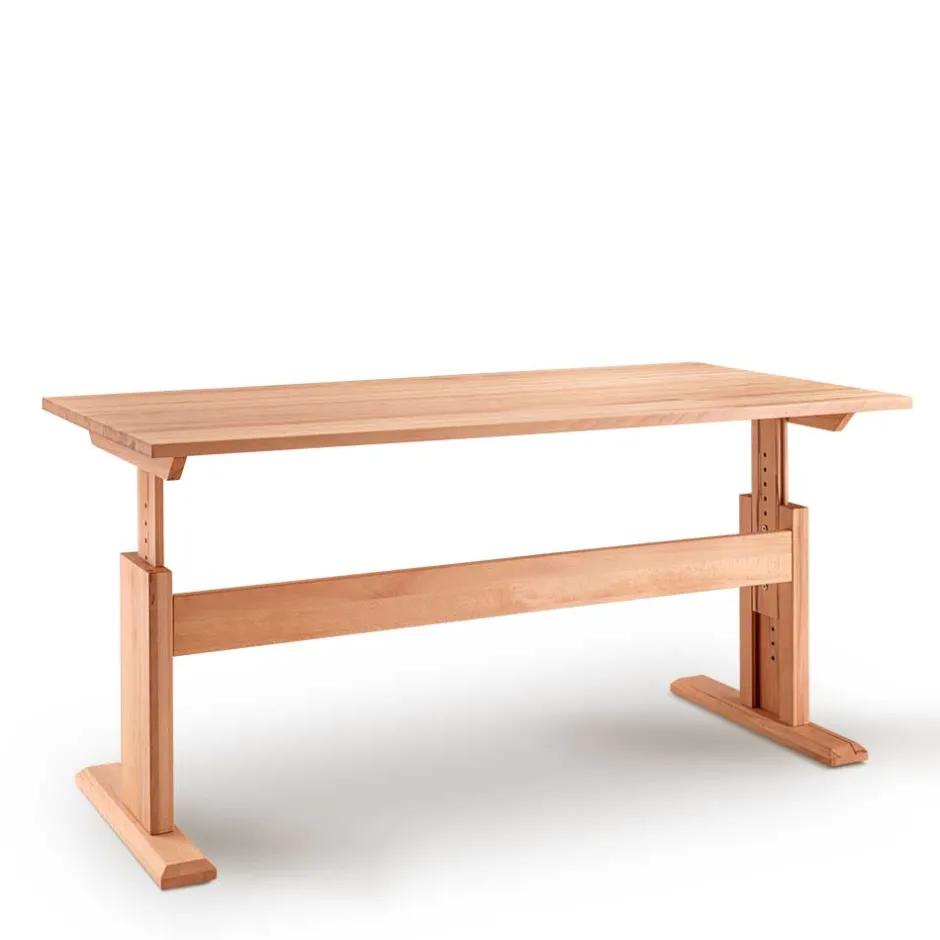 Pharao24 Verstellbarer Schreibtisch Len> Massivholztische|Schreibtische