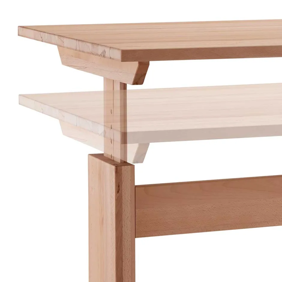 Pharao24 Verstellbarer Schreibtisch Len> Massivholztische|Schreibtische