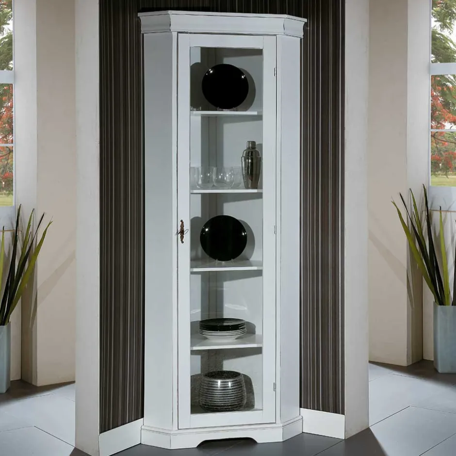 Stauraumvitrinen*Pharao24 Vintage Eckvitrinenschrank Giralva