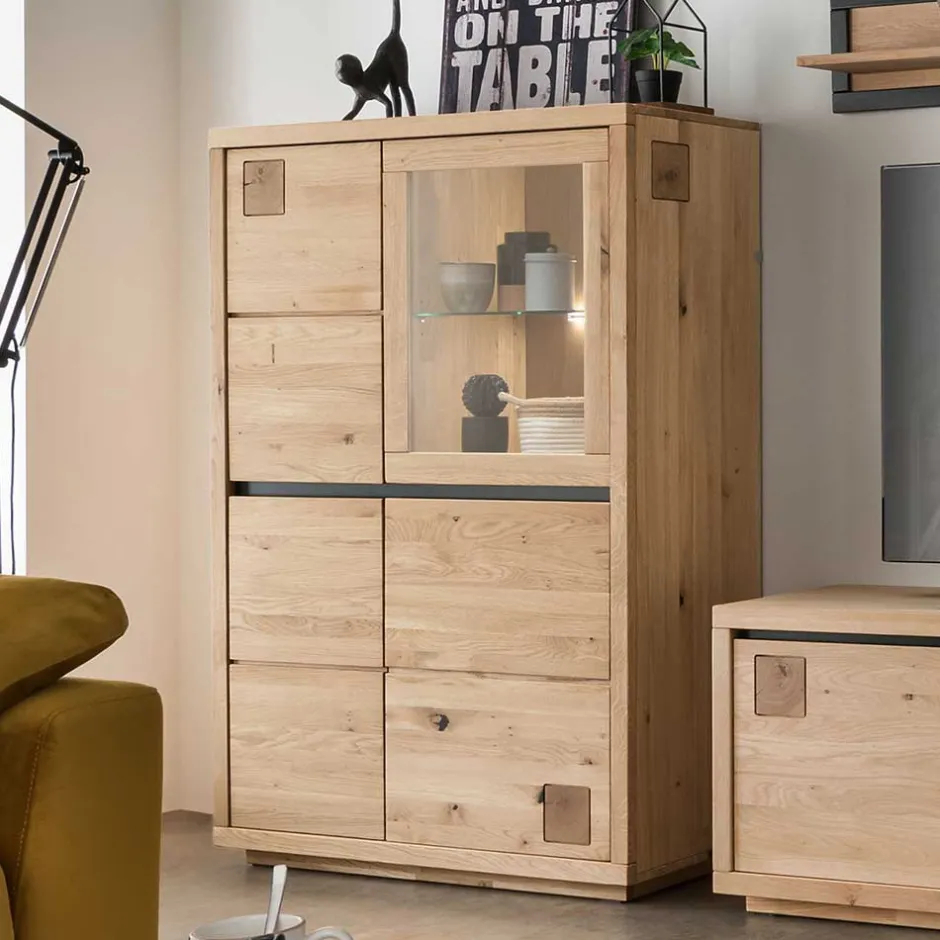 Massivholzmöbel|Wohnzimmerkommoden*Pharao24 Vitrine Shailina