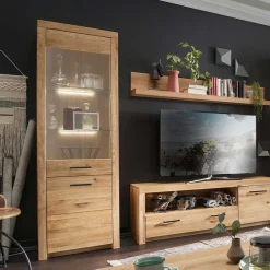 Massivholzmöbel|Wohnzimmerschrank*Pharao24 Vitrinenschrank Divrina
