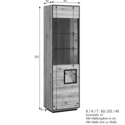 Vitrinenschrank|Stauraumvitrinen*Pharao24 Vitrinenschrank Macereta