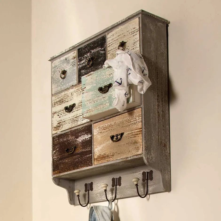 Pharao24 Wandregal mit Haken Oglio> Wohnzimmerregale|Hängeregale