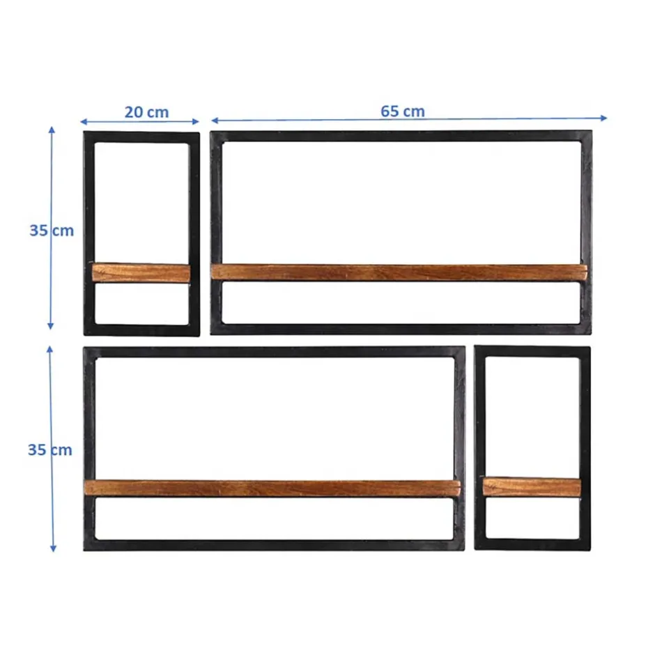 Hängeregale*Pharao24 Wandregal Set rustikal India