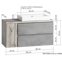 Pharao24 Waschbeckenschrank Lactona><noscript><img width=