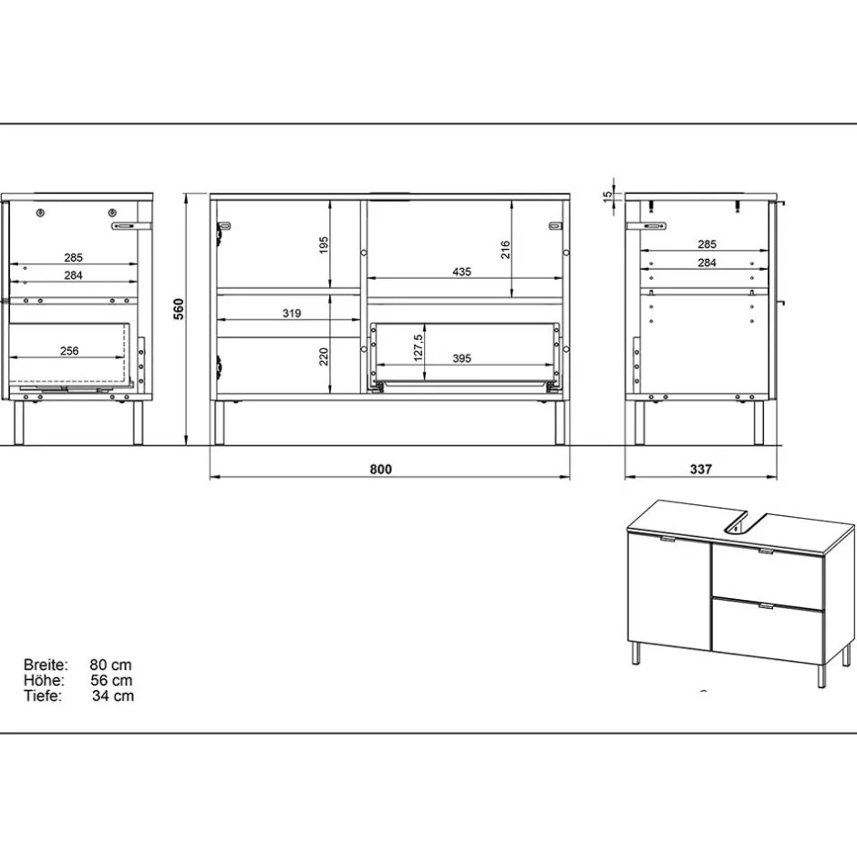 Waschbeckenunterschränke*Pharao24 Waschbeckenschrank Mazuera