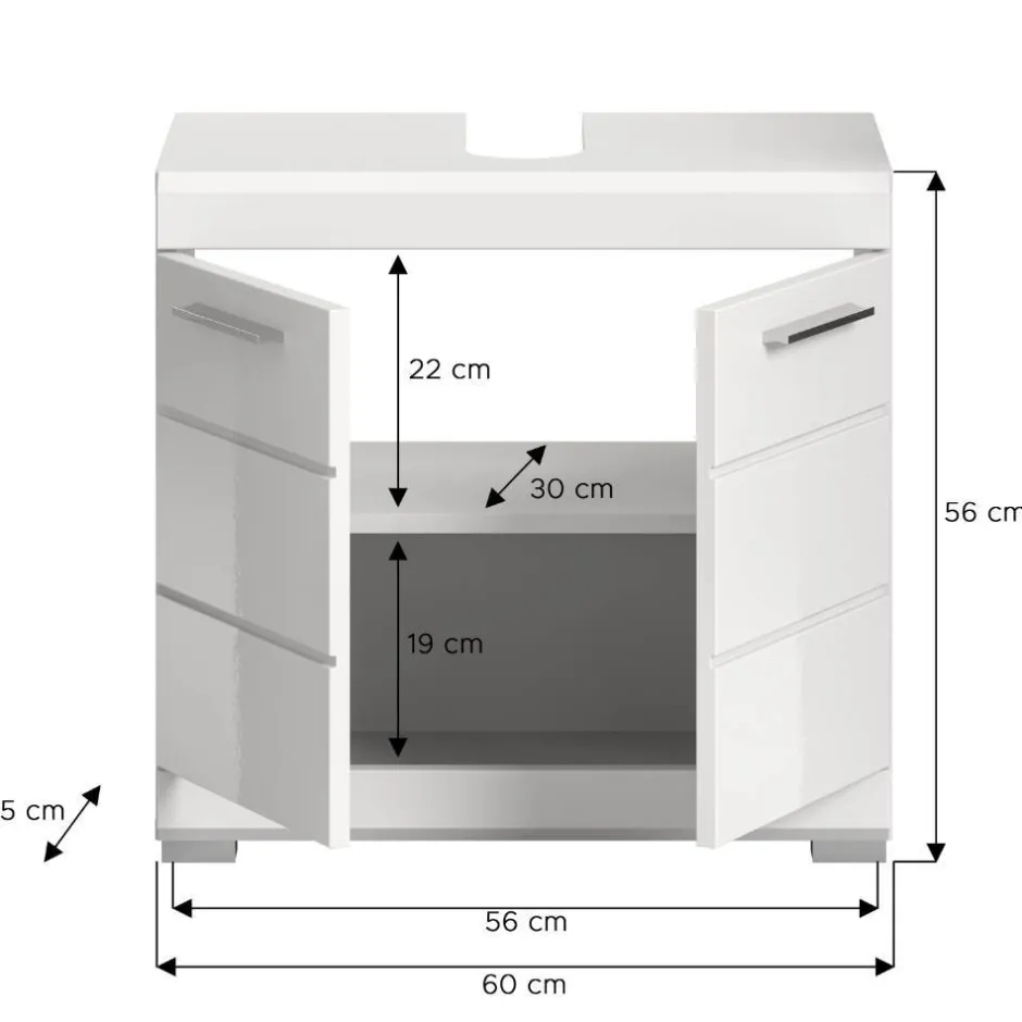 Pharao24 Waschbeckenunterschrank Bird> Badezimmerschränke|Bad Unterschränke