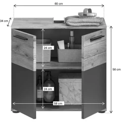 Badezimmerschränke|Waschbeckenunterschränke*Pharao24 Waschbeckenunterschrank Faneno