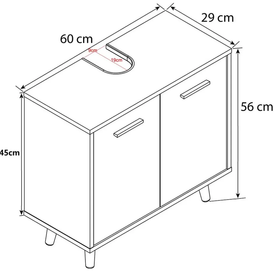 Bad Unterschränke|Badezimmerschränke*Pharao24 Waschbeckenunterschrank Nua