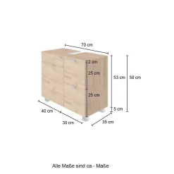 Waschbeckenunterschränke|Badezimmerschränke*Pharao24 Waschbeckenunterschrank Tine