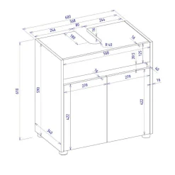 Badezimmerschränke|Waschbeckenunterschränke*Pharao24 Waschbeckenunterschrank Uzniana