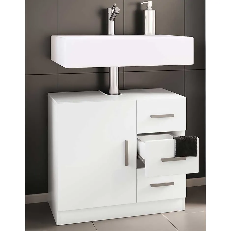 Pharao24 Waschbeckenunterschrank weiß Vimalta> Bad Unterschränke|Badezimmerschränke
