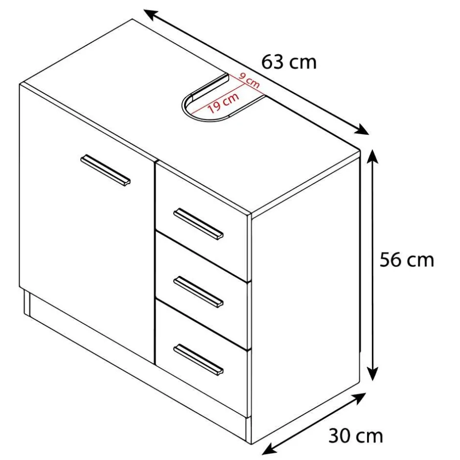 Pharao24 Waschbeckenunterschrank weiß Vimalta> Bad Unterschränke|Badezimmerschränke