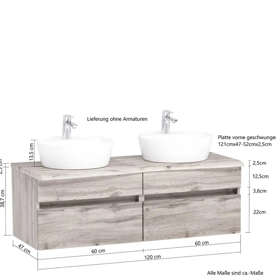 Waschbeckenunterschränke*Pharao24 Waschkommode Kropenia