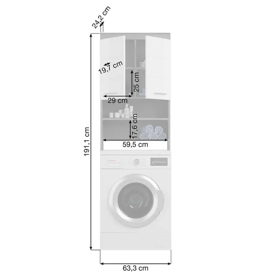 Pharao24 Waschmaschinenüberbau Hayoran> Bad Hochschränke