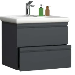 Pharao24 Waschplatz Set Anthrazit Fabolie><noscript><img width=