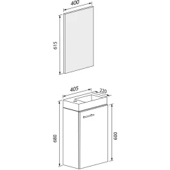 Badmöbel Sets*Pharao24 Waschplatz Set Gäste WC Luenza