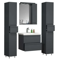 Pharao24 Waschplatz Set mit Beleuchtung Fabolie> Badmöbel Sets