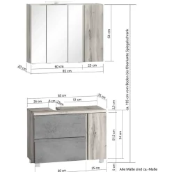 Pharao24 Waschplatz Set mit LED Fregato><noscript><img width=