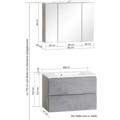 Badmöbel Sets*Pharao24 Waschplatz Set Tagma