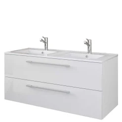 Badmöbel Sets*Pharao24 Waschplatz Set weiß 2 Personen Dango